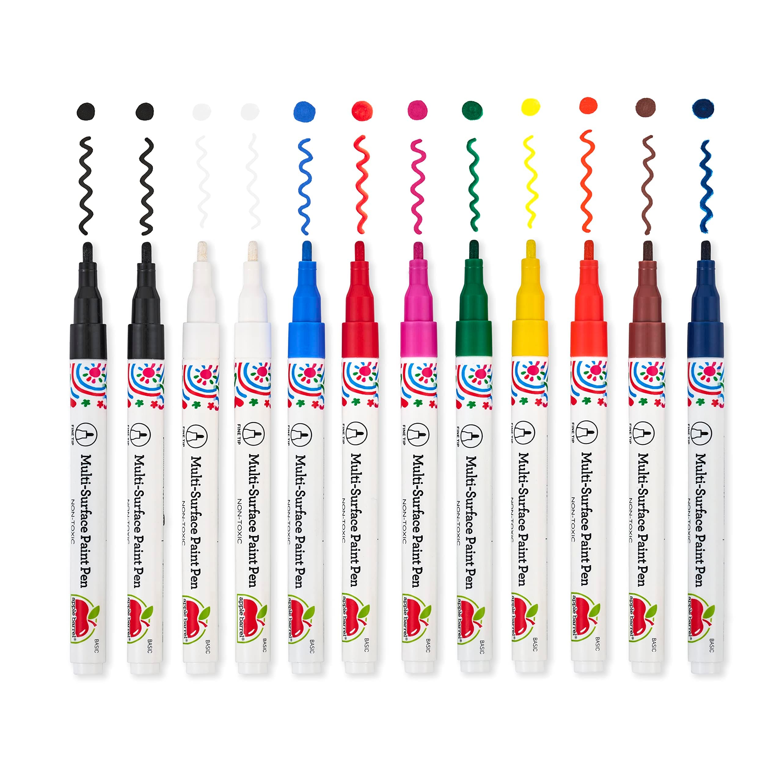 Paint Pens, Set of 12 Multi-Surface Fine Tip Paint Pens, Perfect for Indoor and Outdoor Arts and Crafts Projects, 6233